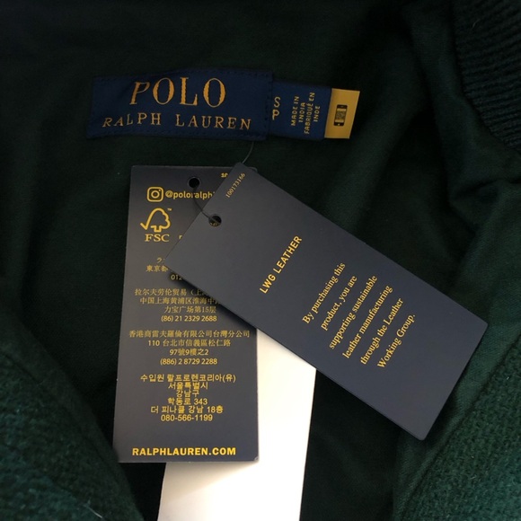 NWT Polo Ralph Lauren Leather Wool Letterman Tiger Logo Varsity Jacket Size S - Picture 13 of 16